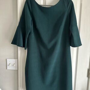 dark green Vince Camuto bell-sleeved dress. Size 12